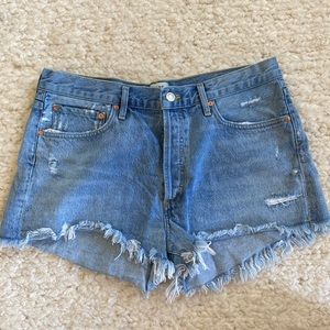AGOLDE blue denim Parker short